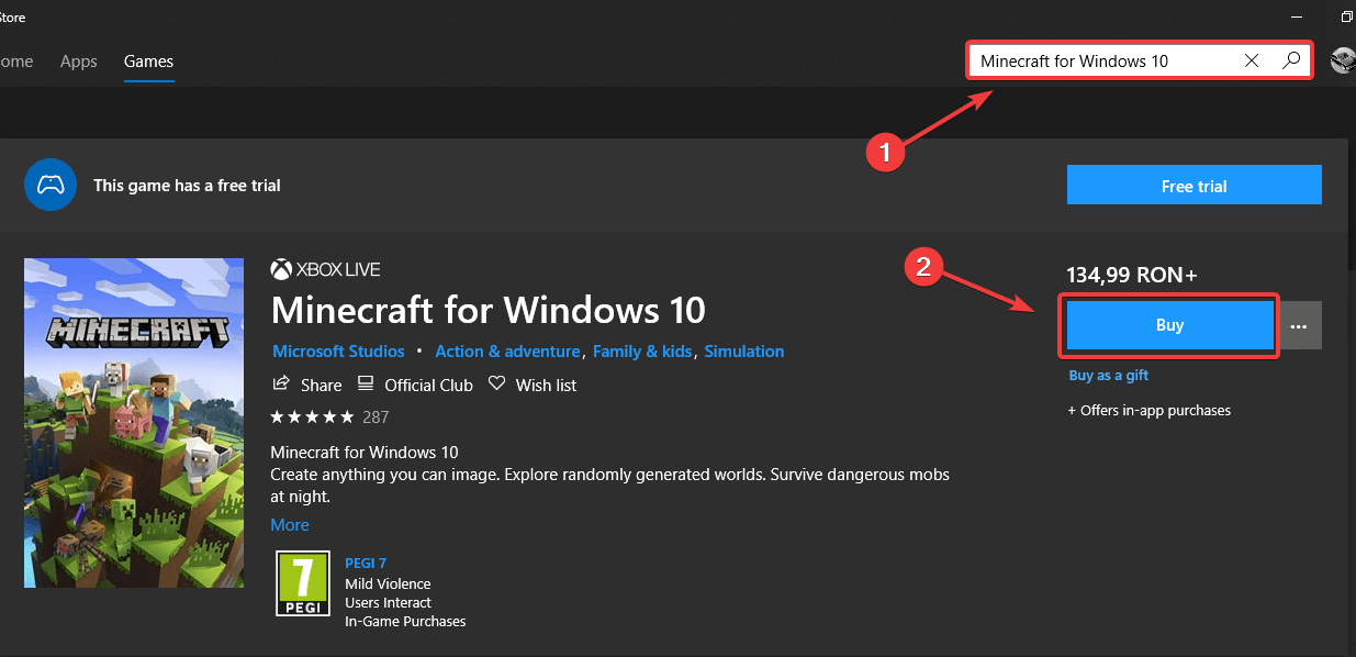 get windows 10 minecraft free with java